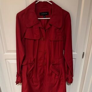 Jones New York Women's Red Trench Coat Size M